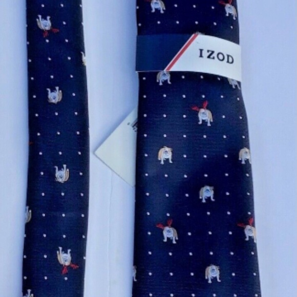 IZOD navy with dog print  recent 3 1/4” wide , new tie - Picture 6 of 6